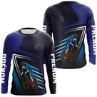 Maillot cyclisme bleu et noir all-over homme avec cycliste BMX urbain et montagne, prénom personnalisé