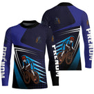 Maillot cyclisme bleu et noir all-over homme avec cycliste BMX urbain et montagne, prénom personnalisé