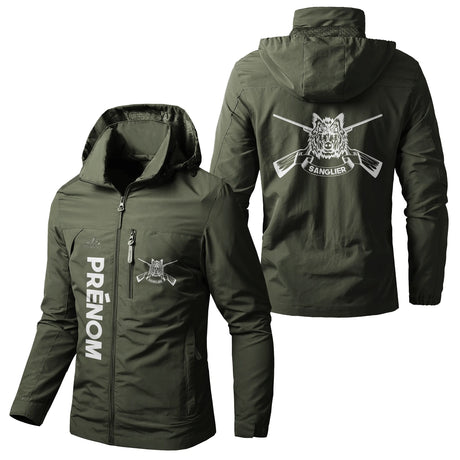 Veste Imperméable Et Coupe-Vent Personnalisée Chasse Au Sanglier, Cadeau Original Chasseurs - CT07092353 Vert