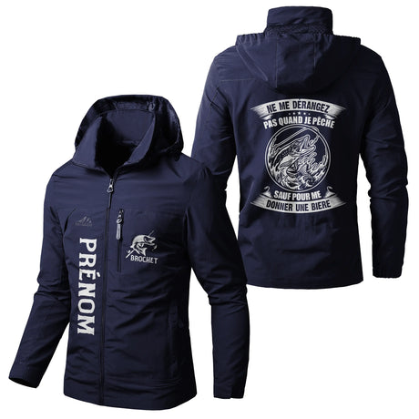 Veste Imperméable Personnalisée Pêche Du Brochet - Ne Me Dérangez Pas Quand Je Pêche Sauf Pour Me Donner Une Bière - CT07092358 Marine