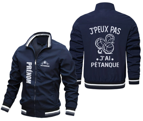 Veste De Pétanque Avec Prénom Et Logo Personnalisés, J'peux Pas J'ai Pétanque, Cadeau Idéal Bouliste - CT07092359 Marine