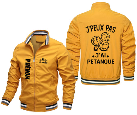 Veste De Pétanque Avec Prénom Et Logo Personnalisés, J'peux Pas J'ai Pétanque, Cadeau Idéal Bouliste - CT07092359 Jaune