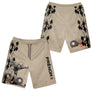 Short pétanque homme beige sable avec joueur de pétanque et boules métalliques, prénom personnalisé