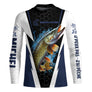 Sweat à capuche pêche brochet bleu marine et blanc avec brochet attaque Brochet Passion unisexe