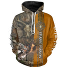 Sweat à capuche chasse cerf passion scène chasseur, marquage prénom et texte pour passionné brame