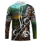 T-shirt anti-UV manches longues carpiste camouflage, tenue discrète pour session étang