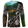 T-shirt carpiste design all-over camouflage naturaliste, coupe unisexe halieutique