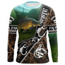 Sweat à capuche carpiste camouflage vert avec carpe et leurre, motif berge sauvage