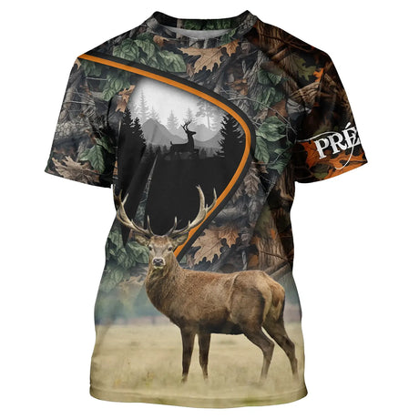 Camouflage Automne Hiver Chasse Au Cerf, Chasse Passion, T-shirt Personnalisé Chasseur - CT07092240 T-shirt All Over Col Rond Unisexe