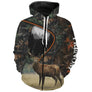 Sweat zippé chasse cerf camouflage automne, scène clairière forestière, vêtement halieutique pour chasseur en battue
