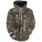 Sweat zippé chasse cerf camouflage Realtree, design crâne et harde, vêtement halieutique pour battue grand gibier