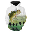 Sweat capuche pêche bar all-over peau argentée écaillée verte motif bar gueule ouverte en attaque prénom personnalisé