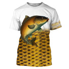 Hoodie pêche carpe all-over peau dorée brillante motif carpe miroir bondissante carpiste prénom personnalisé