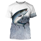 Sweat capuche pêche saumon all-over peau argentée motif saumon atlantique salmonidé pêcheur prénom personnalisé