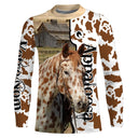 T-shirt cheval Appaloosa all-over fond peau de vache motif Appaloosa moucheté cavalier prénom personnalisé