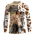 T-shirt cheval Appaloosa all-over fond peau de vache motif Appaloosa moucheté cavalier prénom personnalisé