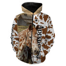 Sweat amoureux Appaloosa all-over fond peau de vache motif Appaloosa moucheté blanc alezan cavalier prénom personnalisé