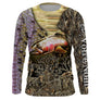 Maillot UV manches longues pêche truite arc-en-ciel camouflage écailles prénom personnalisé