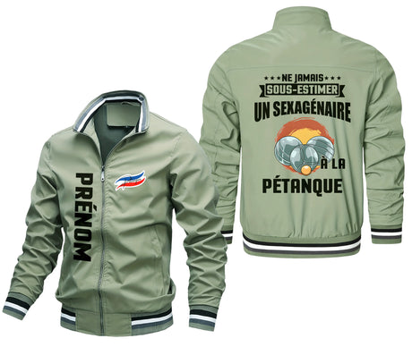 Veste De Sport Pétanque Personnalisée, Ne Jamais Sous Estimer Un Sexagénaire À La Pétanque - CT09092346 Vert