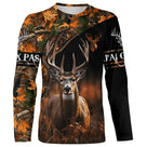 T-shirt chasse cerf camouflage fluo vue de face design all-over, coupe unisexe sécurité battue