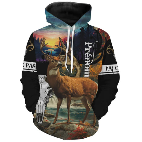 Chasse Au Cerf, Le Coucher Du Soleil, Cadeau Personnalisé Chasseur - CT08092225 Sweat à Capuche All Over Unisexe