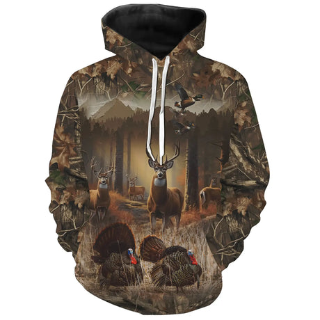 Chasse Du Cerf, Chasse Du Dindon Sauvage, Cadeau Chasseur - CT10012476 Sweat à Capuche All Over Unisexe