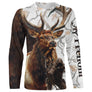 Sweat zippé chasse cerf all-over camouflage neige forêt enneigée motif cerf majestueux cynégétique hiver prénom personnalisé