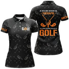 Polo golf noir vue de face motif cliques all-over et prénom brodé, coupe homme et femme personnalisable humour