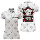 Polo pétanque homme femme manches courtes blanc humour, design boules pour bouliste passionné