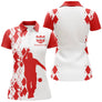 Polo pétanque rouge blanc bouliste vue alternative, motif grillage et silhouette joueur personnalisé