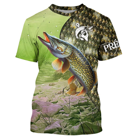 Maillot Pêche Du Brochet Protection UV Confort, Cadeau Personnalisé Idéal Pêcheur - CT08072032 - T-shirt coton all-over