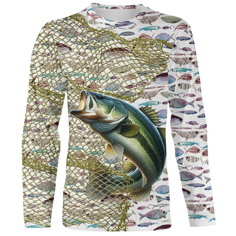 Pêche au filet, Pêche Du Bar, Cadeau Humour Pêcheur - VEPEBA001 T-shirt All Over Manches Longues Unisexe