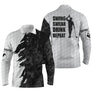 Polo manches longues golf unisexe blanc grunge noire slogan Swing Swear Drink Repeat tissu respirant