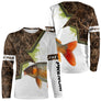 T-shirt manches longues pêche carpe all-over camouflage roseaux motif carpe miroir prénom personnalisé carpiste