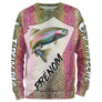 Sweater all-over peau truite iridescente rose vert prénom personnalisé