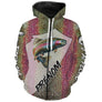 Sweat à capuche zippé all-over peau truite iridescente prénom personnalisé