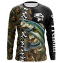 Maillot UV manches longues pêche bar noir camouflage écailles tatouage prénom personnalisé