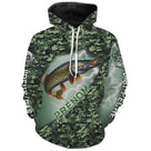Sweat à capuche all-over brochet humour camouflage prénom personnalisé J'peux pas