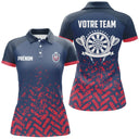 Polo Navy et Rouge Personnalisé Darts - Design Dynamique avec Cibles et Éclats – Idéal pour Équipes de Fléchettes – AL12062431 - Polo Femme