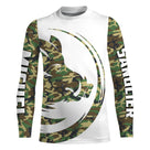 Sweat à capuche chasse sanglier camouflage militaire, design tête camo et manches blanches, vêtement chaud pour chasseur