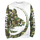 T-shirt all-over col rond chasse sanglier, design camouflage militaire et tête centrale, accessoire personnalisable chasseur