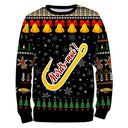 Sweat à capuche Noël Mords-moi crochet jaune, design ugly christmas sweater humoristique