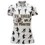 Polo pétanque homme femme manches courtes blanc humour Tu Tires, design bouliste pour club