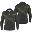 Polo manches longues golf unisexe rouge profond onde sonore lumineuse tissu respirant léger