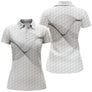Polo golf femme blanc onde sonore noire dynamique coupe cintrée tissu respirant léger été