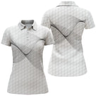 Polo golf femme blanc onde sonore noire dynamique coupe cintrée tissu respirant léger été