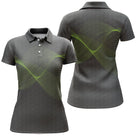 Polo golf femme rouge profond onde sonore lumineuse coupe cintrée tissu respirant léger