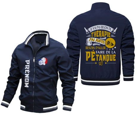 Veste De Sport Pétanque, Je N'ai Pas Besoin De Thérapie, Cadeau Personnalisé Pour Bouliste - CT13092366 Marine