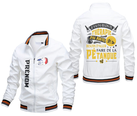 Veste De Sport Pétanque, Je N'ai Pas Besoin De Thérapie, Cadeau Personnalisé Pour Bouliste - CT13092366 Blanc