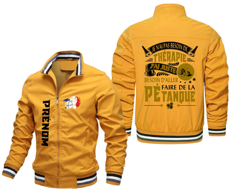 Veste De Sport Pétanque, Je N'ai Pas Besoin De Thérapie, Cadeau Personnalisé Pour Bouliste - CT13092366 Jaune